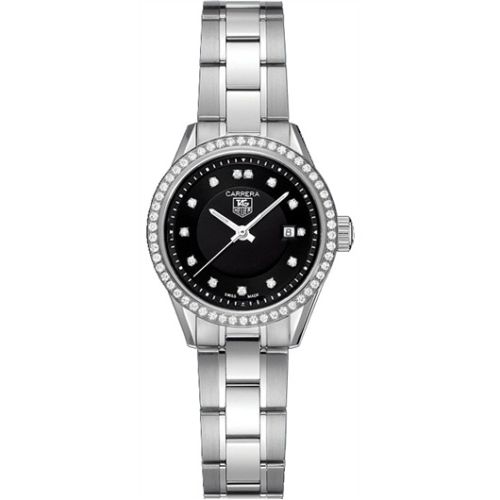 TAG Heuer Carrera Quartz 27 Stainless Steel / Diamond / Black - Diamond / Bracelet